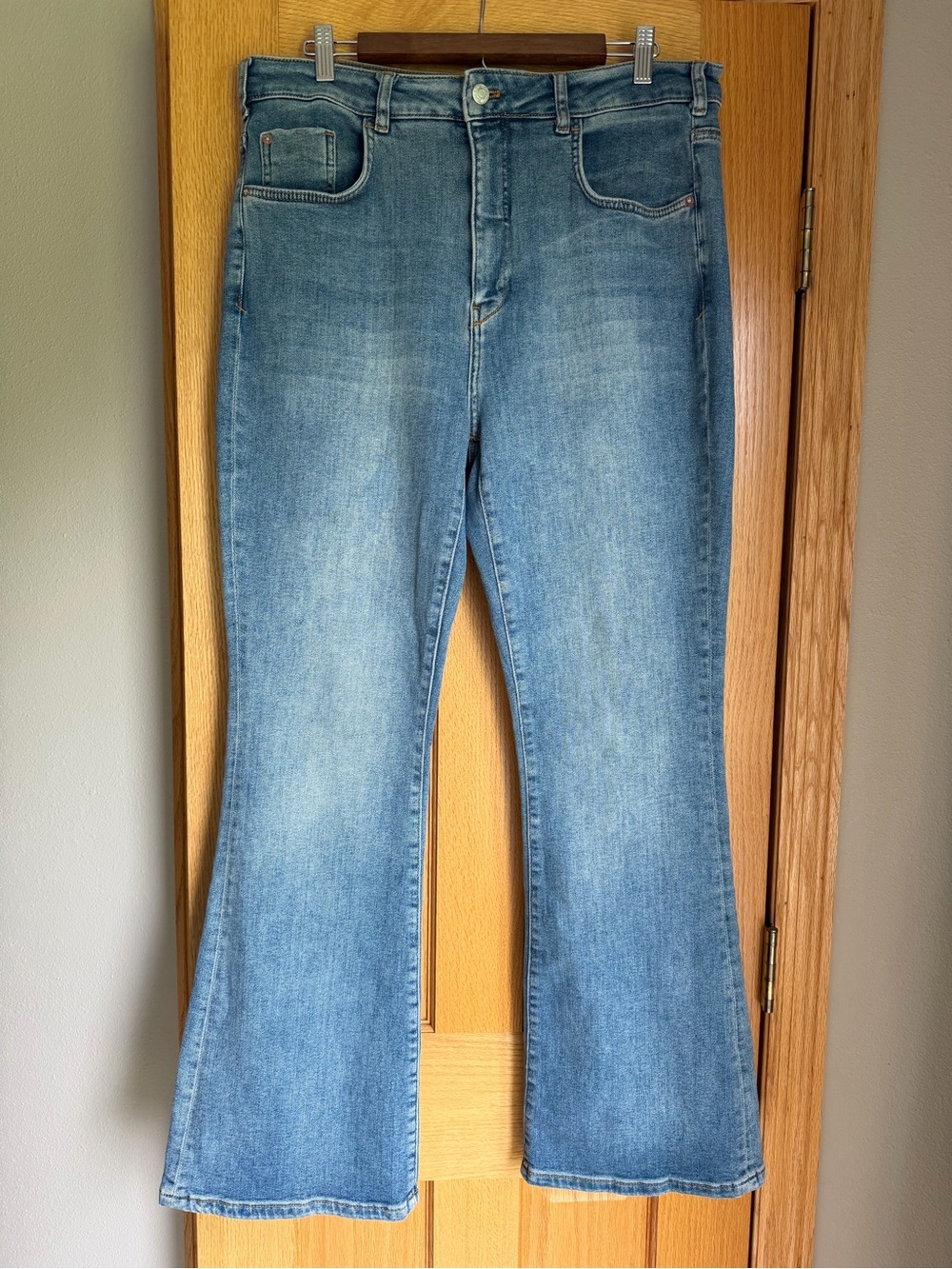 Anthropologie Pilcro Retro High Rise Flare Jeans Medium Wash Stretch Women’s 32